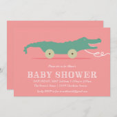 Einladung von Alligator Baby Shower (Vorne/Hinten)