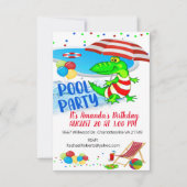 Einladung von Alligator Birthday (Vorderseite)