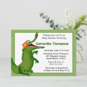 Einladung von Alligator/Crocodile Babydusche (Stehend Vorderseite)