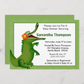 Einladung von Alligator/Crocodile Babydusche (Vorne/Hinten)