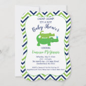 Einladung von Alligator Green Blue Boy Baby Shower (Vorderseite)