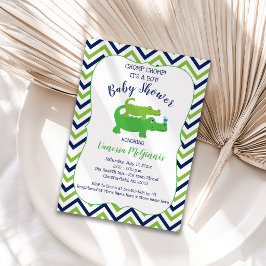 Einladung von Alligator Green Blue Boy Baby Shower