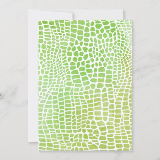 Einladung von Alligatoren oder Krokodilen zum Gebu (Rückseite)