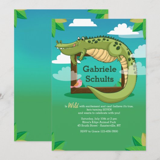 Einladung von Alligatorrahmen (Vorne/Hinten)