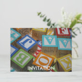 Einladung von Alphabet Blocks (Stehend Vorderseite)