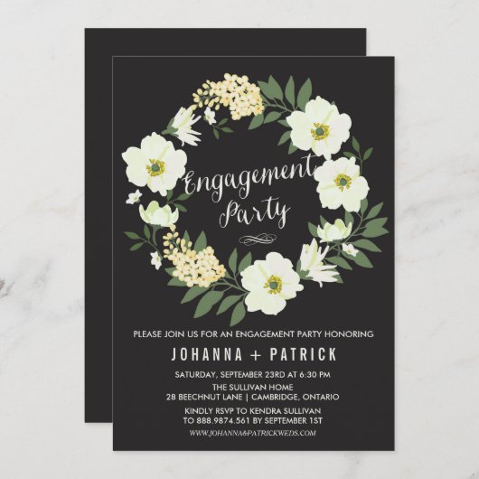 Einladung von Anemone Floral Wreath (Vorne/Hinten)