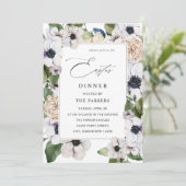 Einladung von Anemone White Floral Oaster (Stehend Vorderseite)