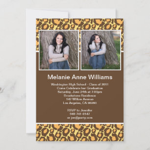 Einladung von Animal Print Abschluss