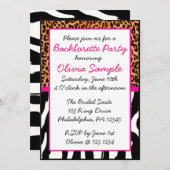 Einladung von Animal Print Bachlorette (Vorne/Hinten)