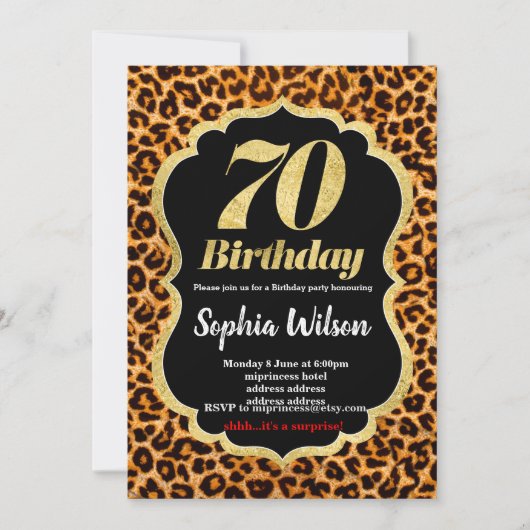 Einladung von Animal Print Leopard (Vorderseite)