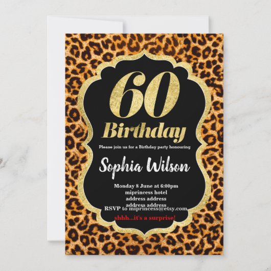 Einladung von Animal Print Leopard (Vorderseite)