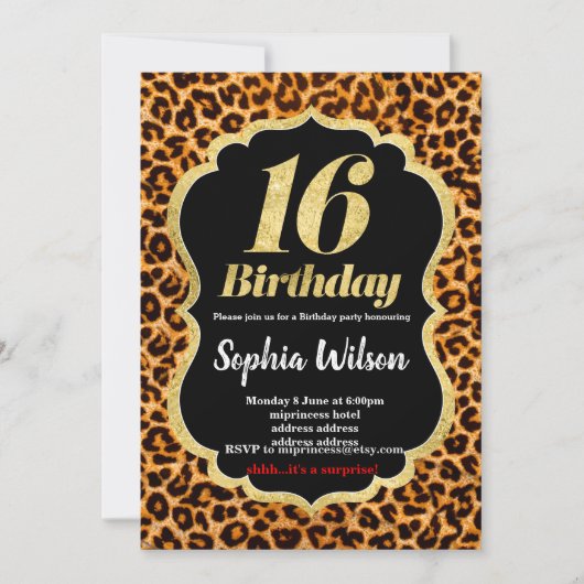 Einladung von Animal Print Leopard (Vorderseite)