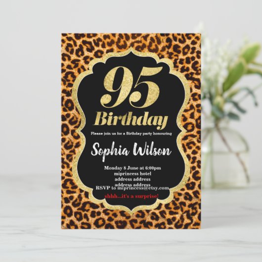 Einladung von Animal Print Leopard (Stehend Vorderseite)