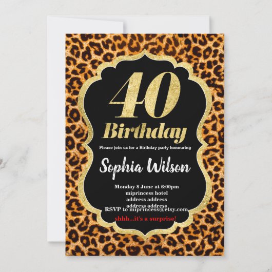 Einladung von Animal Print Leopard (Vorderseite)