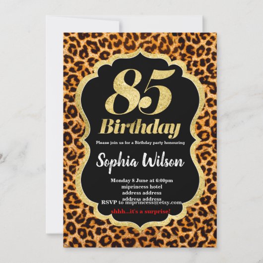 Einladung von Animal Print Leopard (Vorderseite)