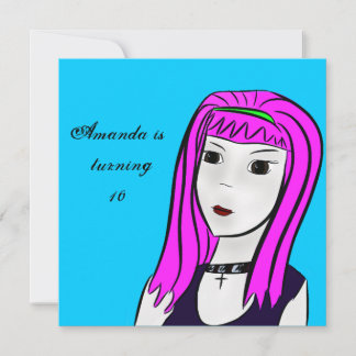 Einladung von Anime Girl Cartoon Child zum Geburts