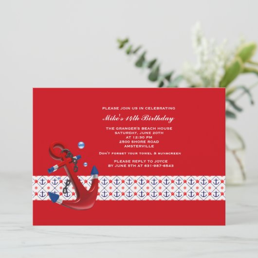 Einladung von Ankern (Stehend Vorderseite)