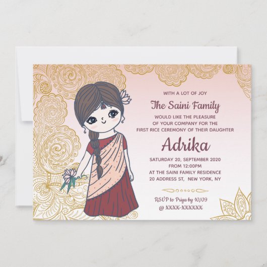 Einladung von Annaprashan (Vorderseite)