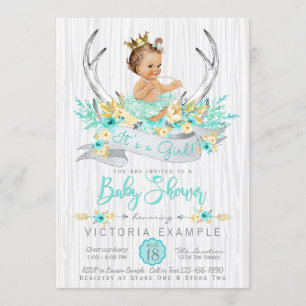 Einladung von Antler Boho Princess Tribal Baby Sho