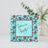 Einladung von Aqua und Roter Flora "You're Invited (Stehend Vorderseite)