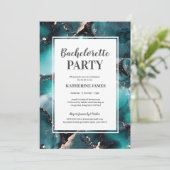 Einladung von aquamarin Gold Junggeselinnen-Abschi (Stehend Vorderseite)