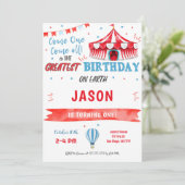 Einladung von Aquarell Rot & Blau (Stehend Vorderseite)