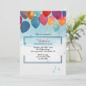 Einladung von Aquarellballons (Stehend Vorderseite)