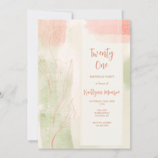 Einladung von Aquarellblättern