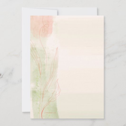 Einladung von Aquarellblättern (Rückseite)