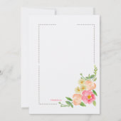 Einladung von Aquarellblumen (Rückseite)