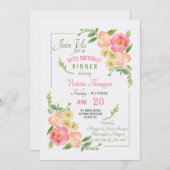 Einladung von Aquarellblumen (Vorne/Hinten)