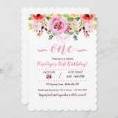 Einladung von Aquarellblumen (Vorne/Hinten)