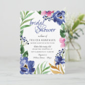 Einladung von Aquarellblüten (Stehend Vorderseite)