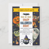 Einladung von Aquarellmonstern Halloween-Party (Vorderseite)