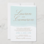 Einladung von Aquarellstreifen | Strand Türkis (Vorderseite)