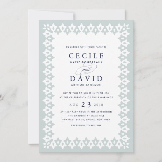 Einladung von Arabesque | Blaugrau (Vorderseite)