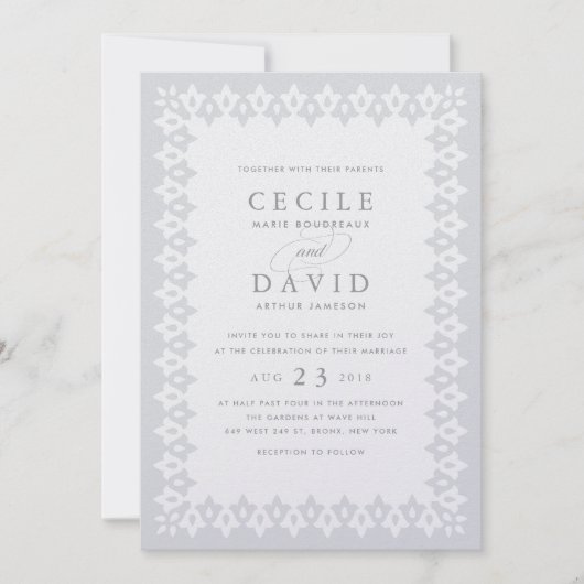 Einladung von Arabesque | Silver Pearl (Vorderseite)