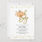 Einladung von Autumn Pumpkin Oh Boy Baby Shower (Vorderseite)