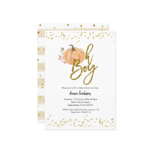 Einladung von Autumn Pumpkin Oh Boy Baby Shower