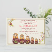 Einladung von Babushka-Dolls (Stehend Vorderseite)