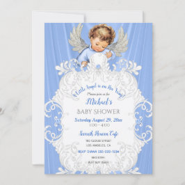 Einladung von Baby Angel Blue Silver Light Skin To
