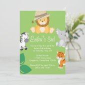 Einladung von Baby Animal Safari (Stehend Vorderseite)