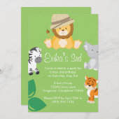 Einladung von Baby Animal Safari (Vorne/Hinten)