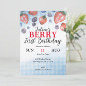 Einladung von Baby Berry zum Geburtstag (Stehend Vorderseite)