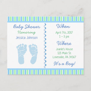 Einladung von Baby Boy Blue und Green Baby Shower