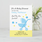 Einladung von Baby Boy Shower (Stehend Vorderseite)