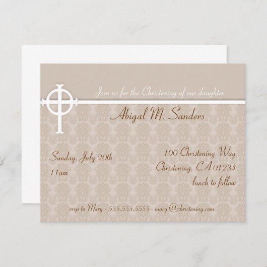 Einladung von Baby Christening (Vorne/Hinten)