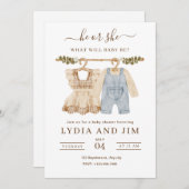 Einladung von Baby Clothes Gender, Boho Baby (Vorne/Hinten)