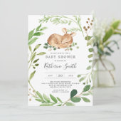 Einladung von Baby Deer Baby Shower (Stehend Vorderseite)