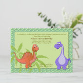 Einladung von Baby Dinosauriern (Stehend Vorderseite)